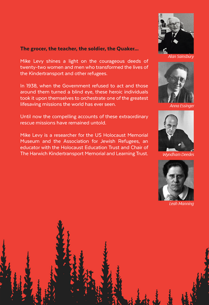 The back cover of 'Get the Children Out! Unsung heroes of the Kindertransport, by Mike Levy. Published by Lemon Soul Ltd.